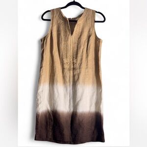 Sleeveless Tan and Brown Ombre Dress